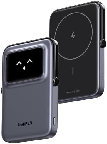 ugreen-uno-power-bank-5000mah-magnetica-inalambrica-20w-carga-rapida-cargador-portatil-con-soporte-plegable-pantalla-tft-compatible-con-iphone-1515-plus15-pro15-pro-max141312-series-negro