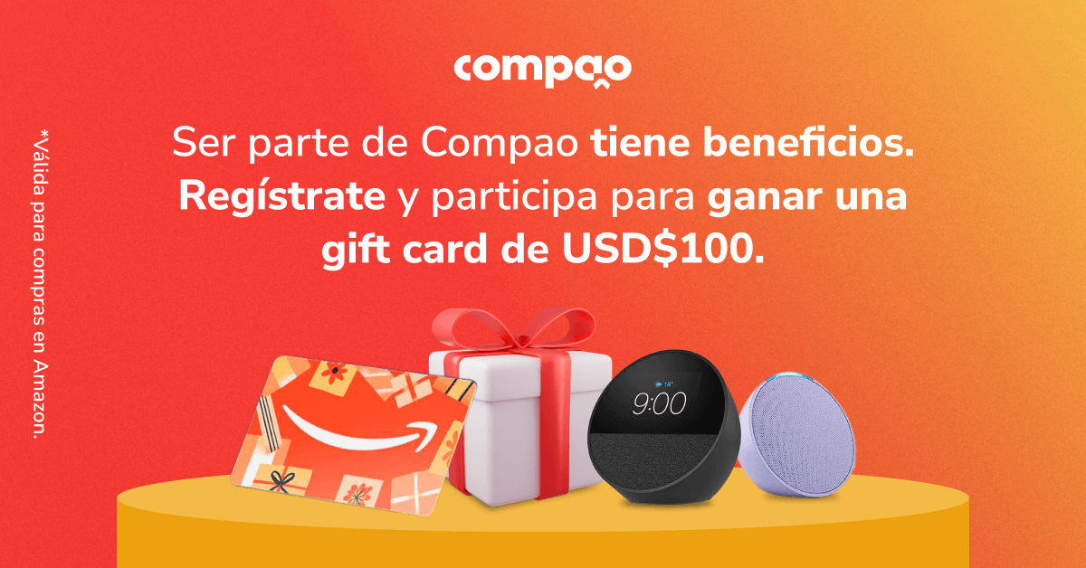 RegĂstrate y participa para ganar una gift card de USD$100